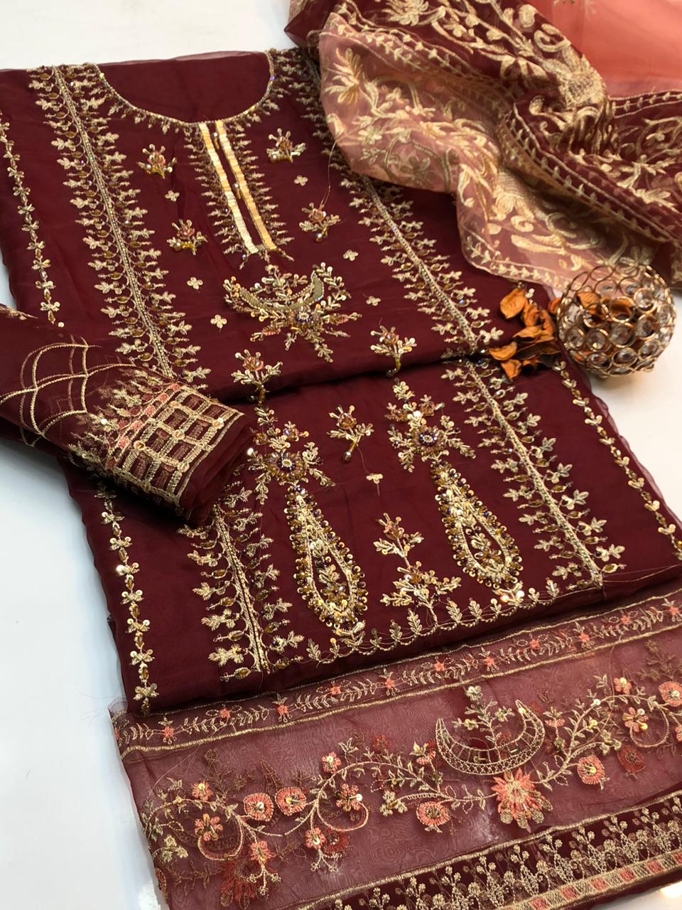 Premium Heavy Embroidered Lawn 3 Piece Suit