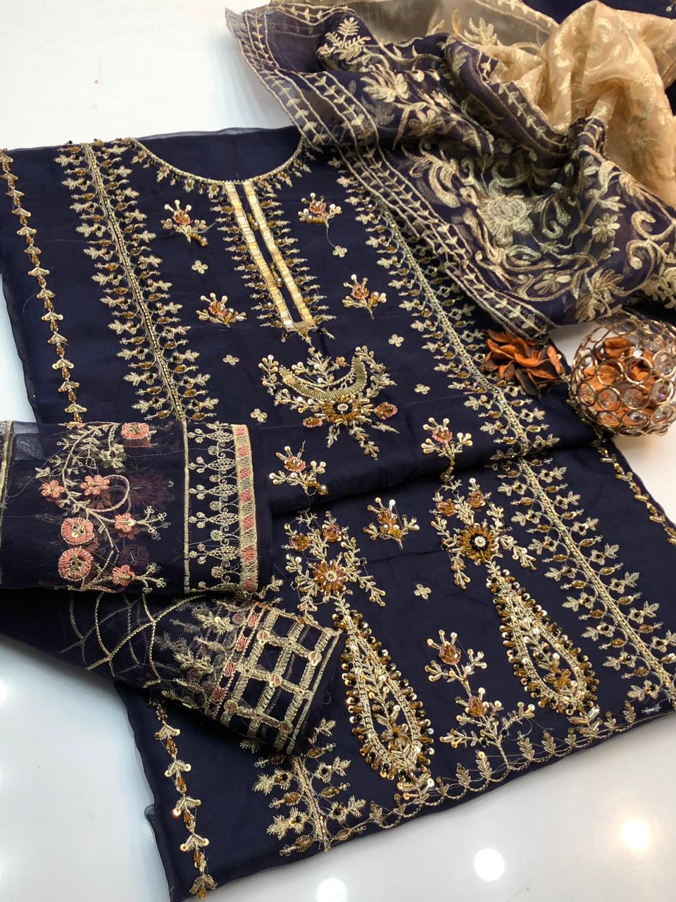 Premium Heavy Embroidered Lawn 3 Piece Suit