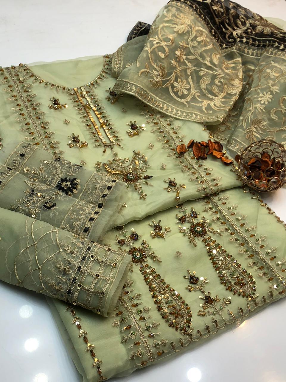 Premium Heavy Embroidered Lawn 3 Piece Suit