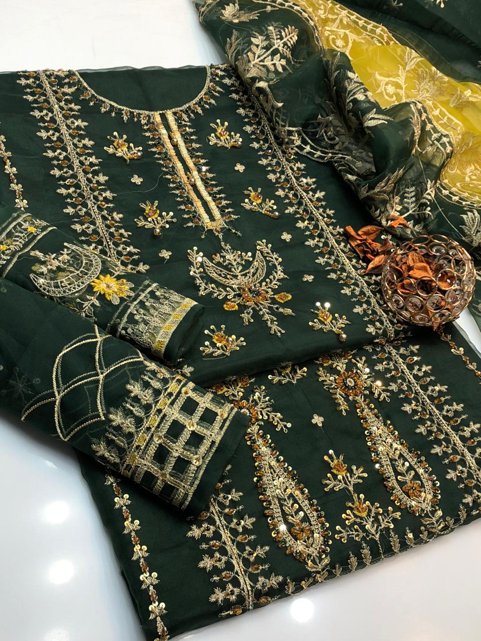 Premium Heavy Embroidered Lawn 3 Piece Suit