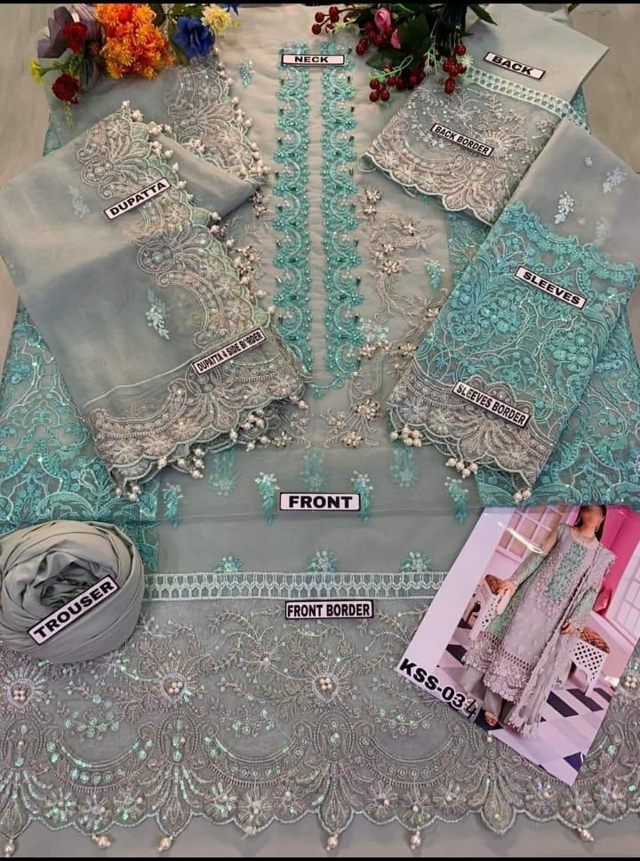 Luxury Embroidered Chiffon 3-Piece Suit – Party & Wedding Wear