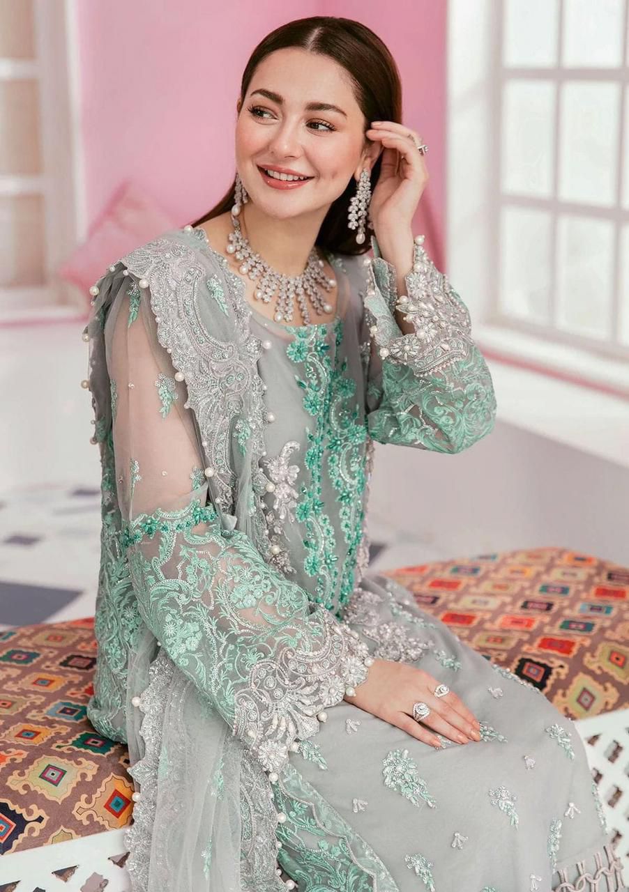 Luxury Embroidered Chiffon 3-Piece Suit – Party & Wedding Wear