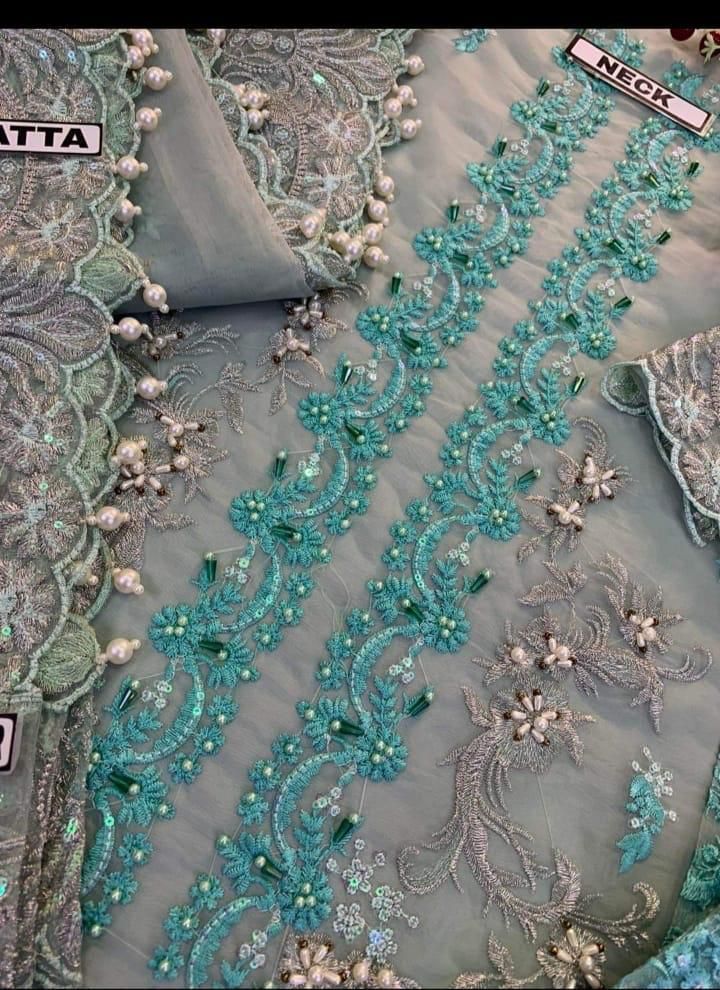 Luxury Embroidered Chiffon 3-Piece Suit – Party & Wedding Wear