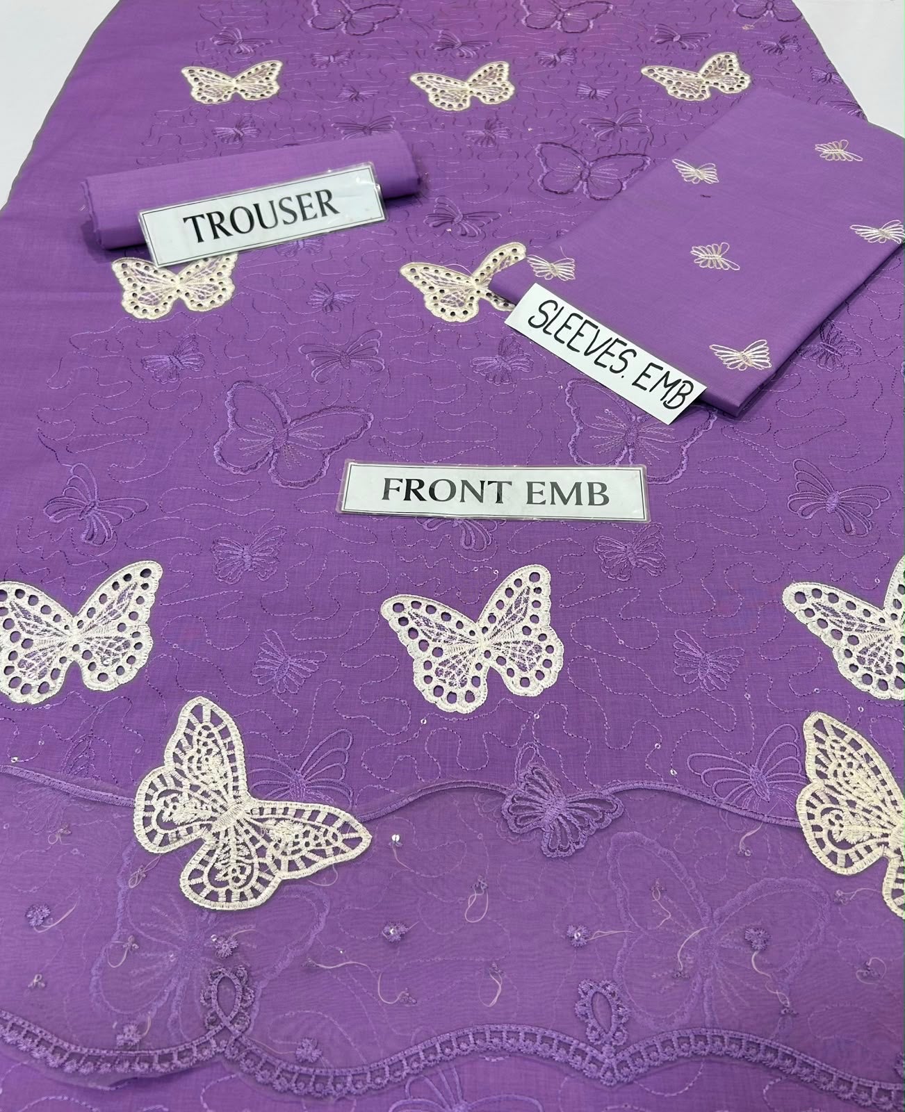 Butterfly Embroidered 3 Piece Lawn Suit – Magenta Pink | Premium Summer Collection
