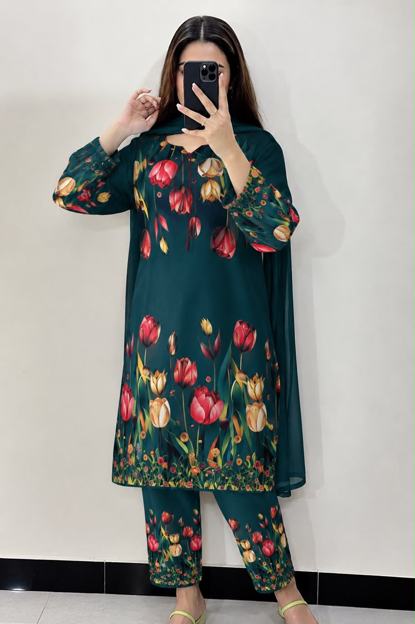 Women's Floral Printed 3-Piece Lawn Suit | Multiple Colours Available