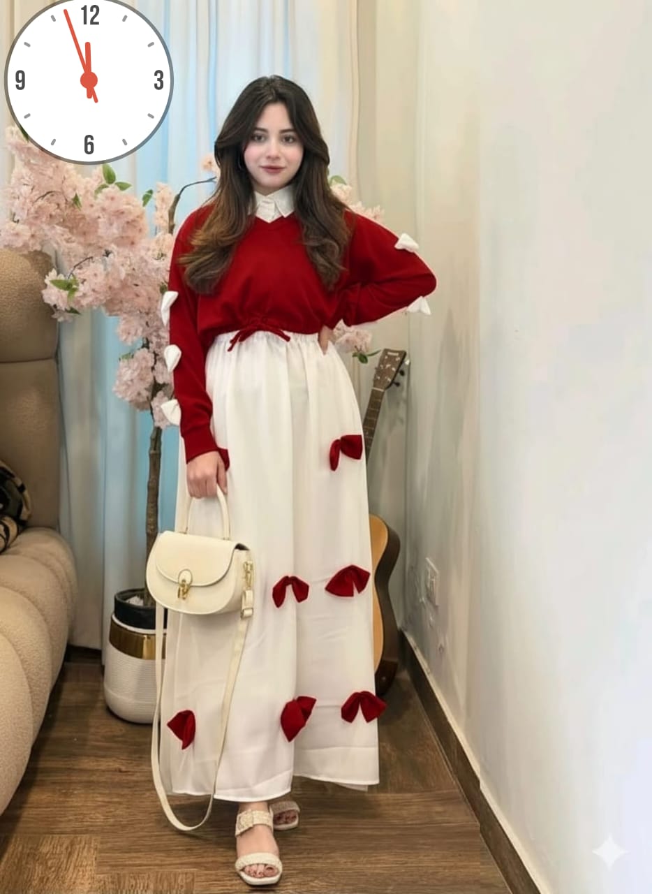 🌸 Elegant Bow Maxi Dress | Premium Korean Style 🌸