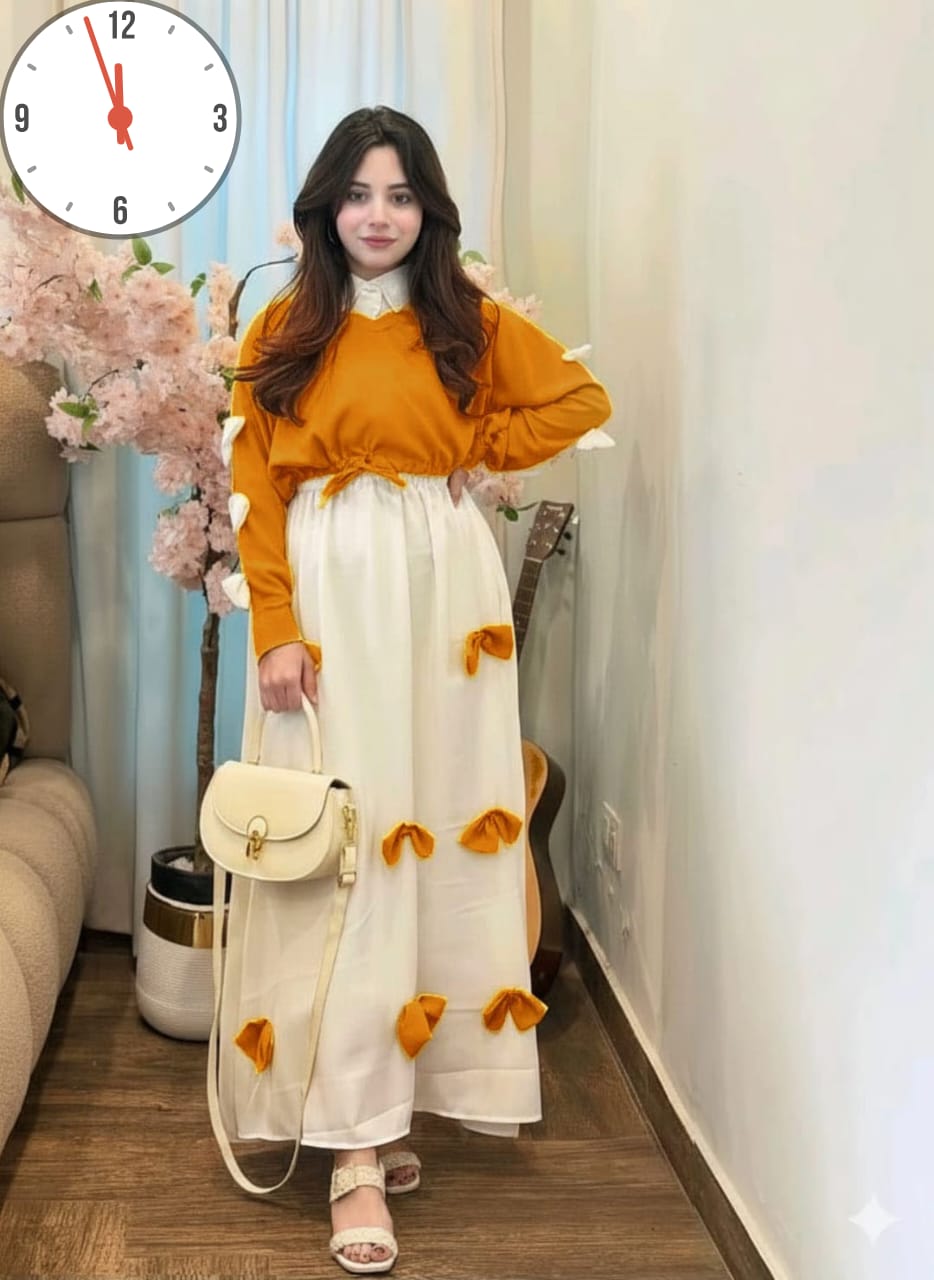 🌸 Elegant Bow Maxi Dress | Premium Korean Style 🌸