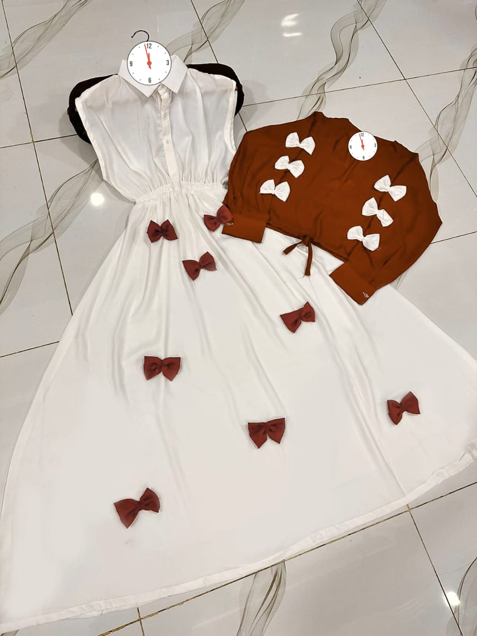 🌸 Elegant Bow Maxi Dress | Premium Korean Style 🌸