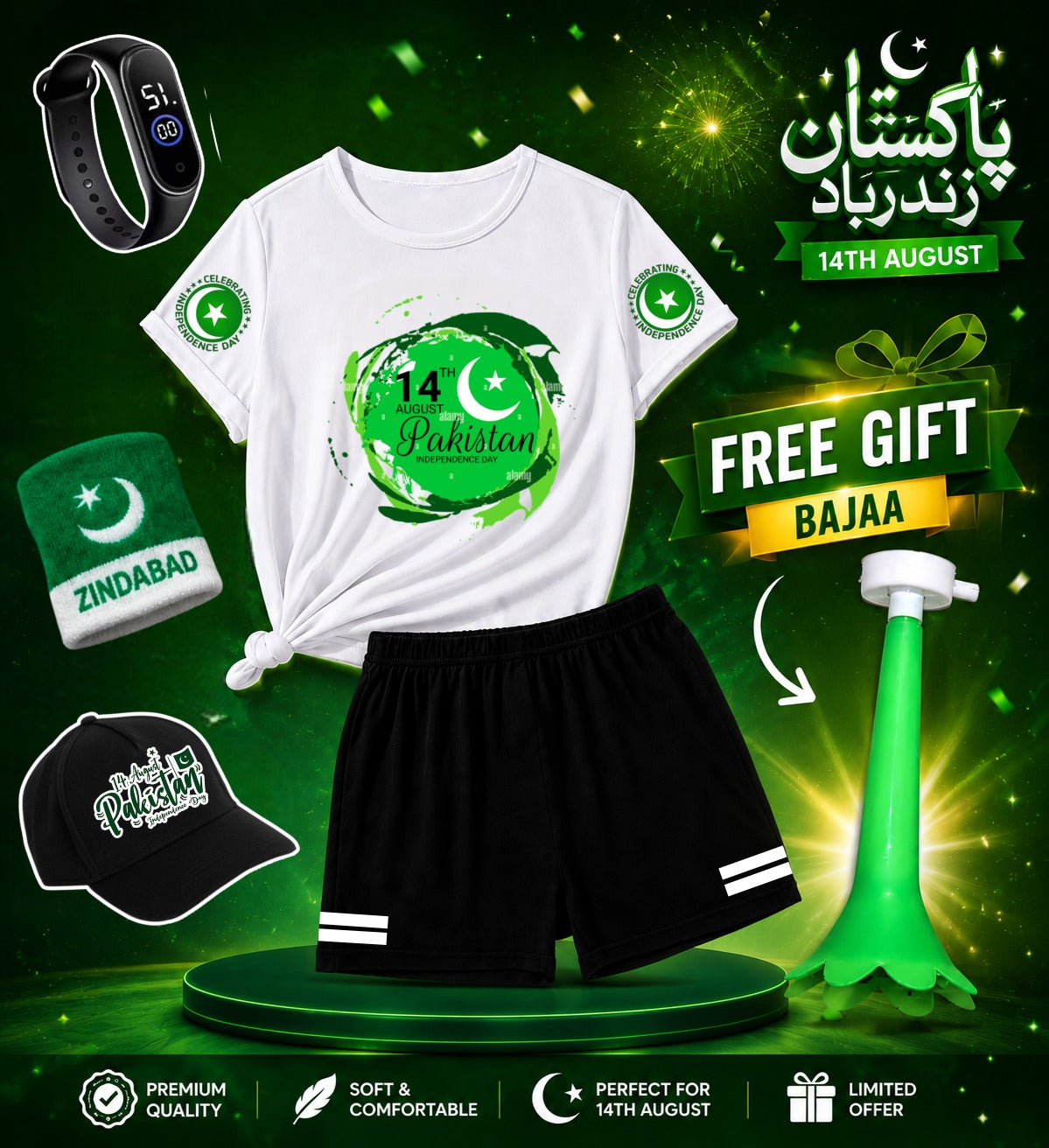 🇵🇰 14 August Kids Independence Day Dress Set