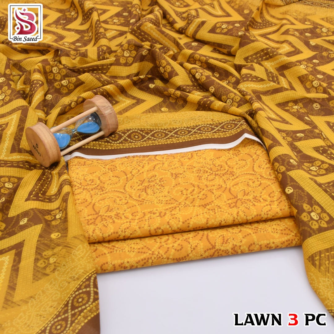 Women's Unstitched Lawn 3 Piece Suit – Premium Printed Summer Collection 🌸