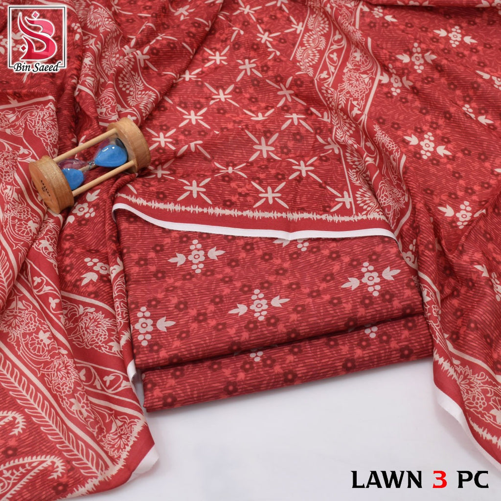 Women's Unstitched Lawn 3 Piece Suit – Premium Printed Summer Collection 🌸