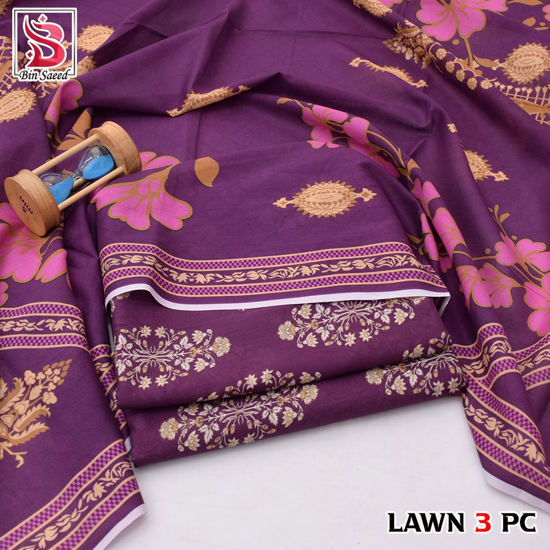 Women's Unstitched Lawn 3 Piece Suit – Premium Printed Summer Collection 🌸