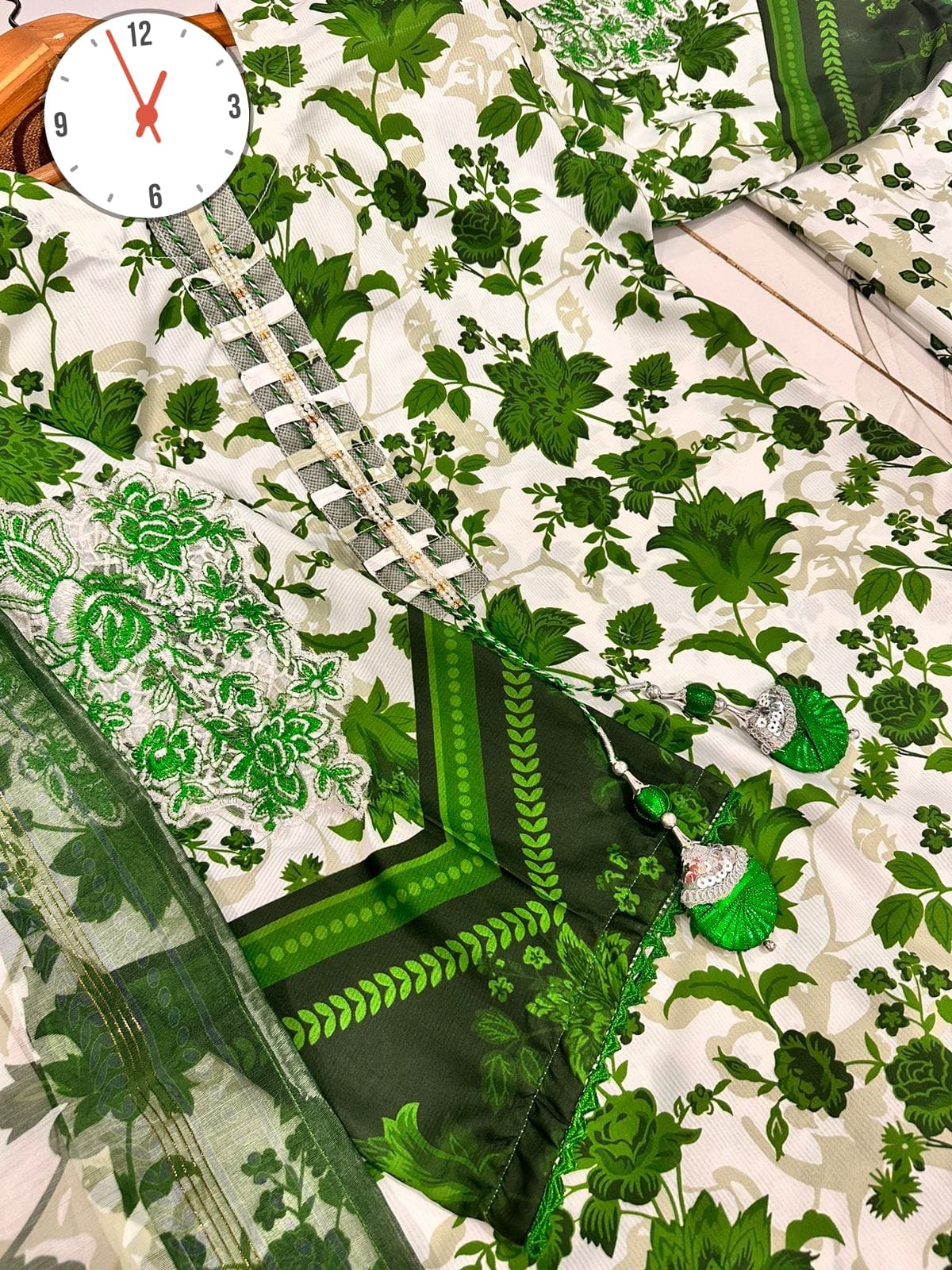 🇵🇰 14 August Special 3-Piece Printed Lawn Suit | Premium Summer Collection | Elegant Women's Dress 💚🤍