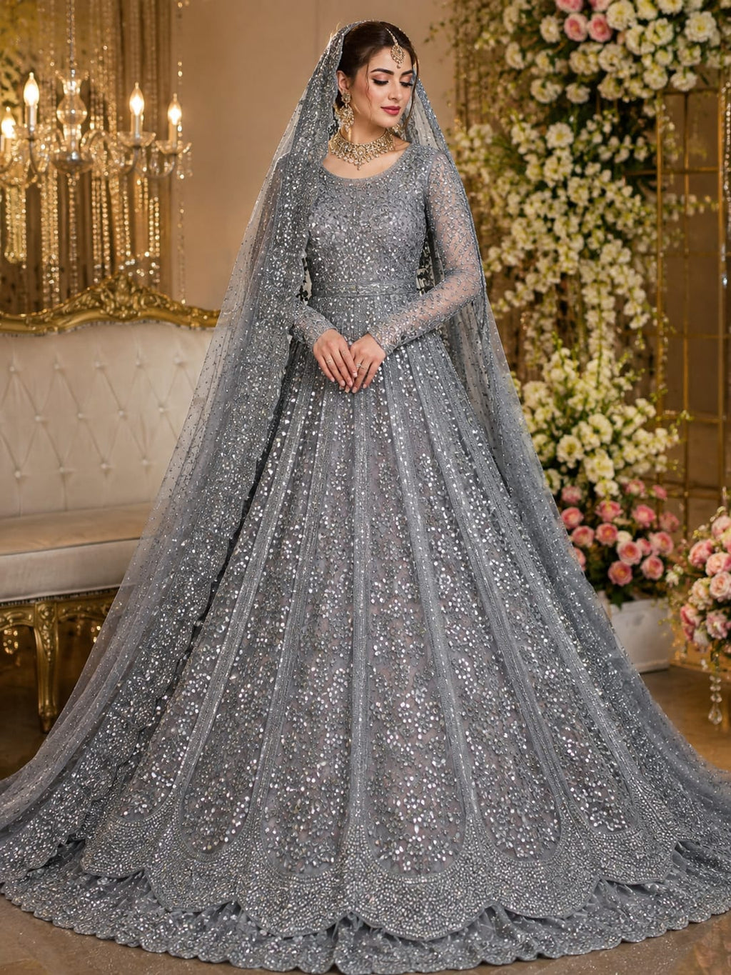 Beautiful Double Step bridal Maxi