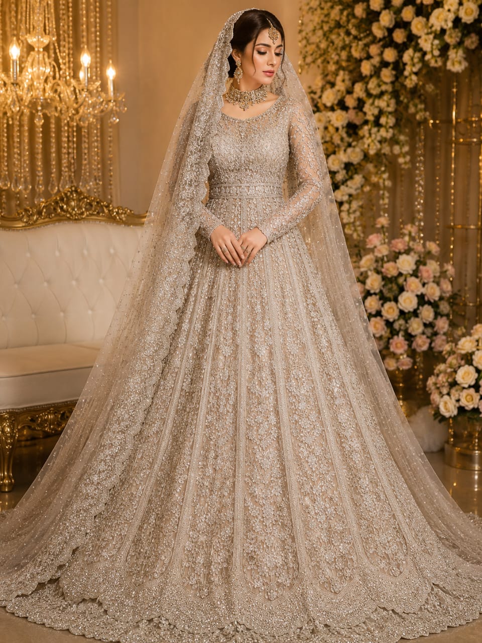 Beautiful Double Step bridal Maxi