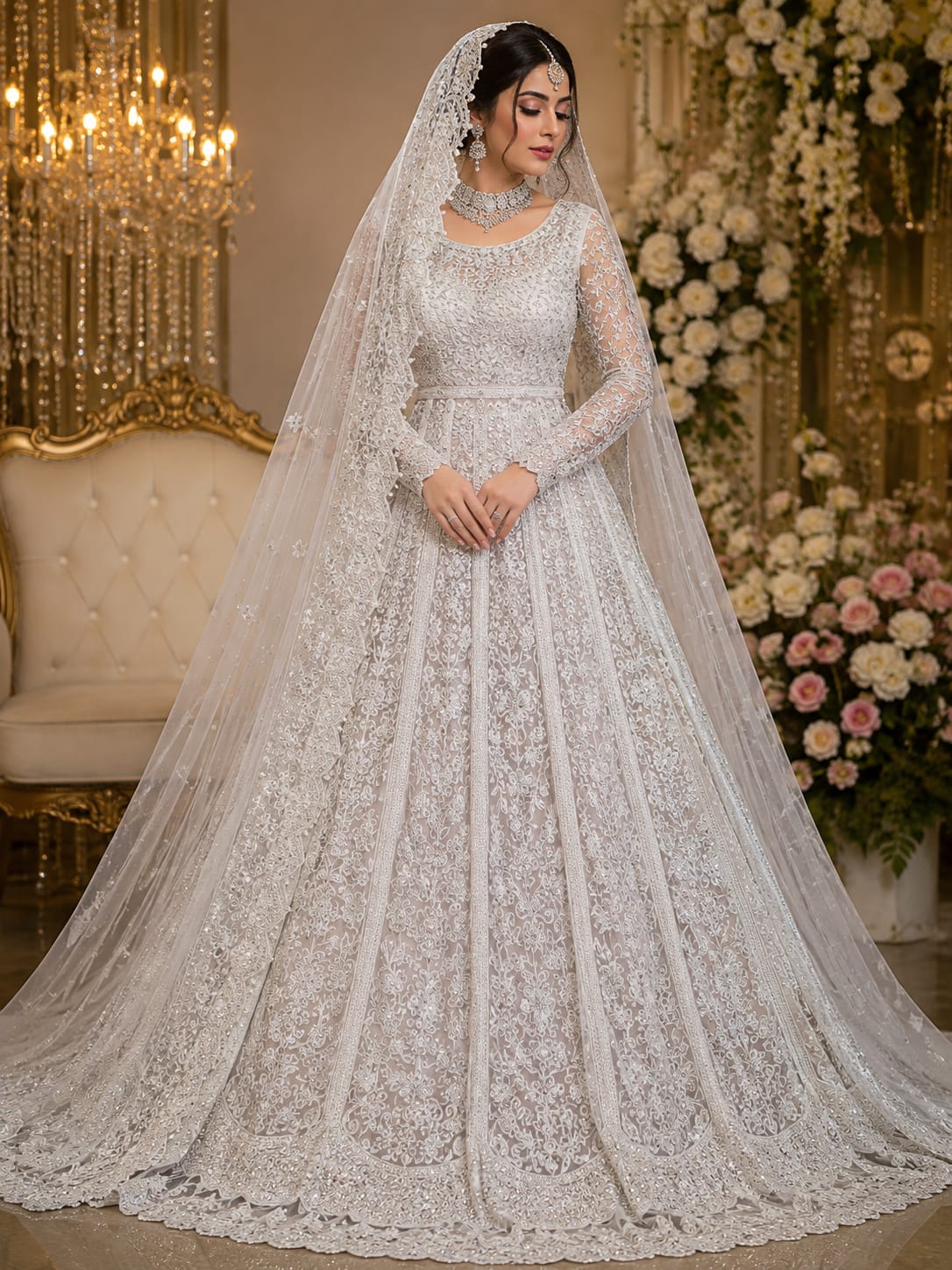 Beautiful Double Step bridal Maxi