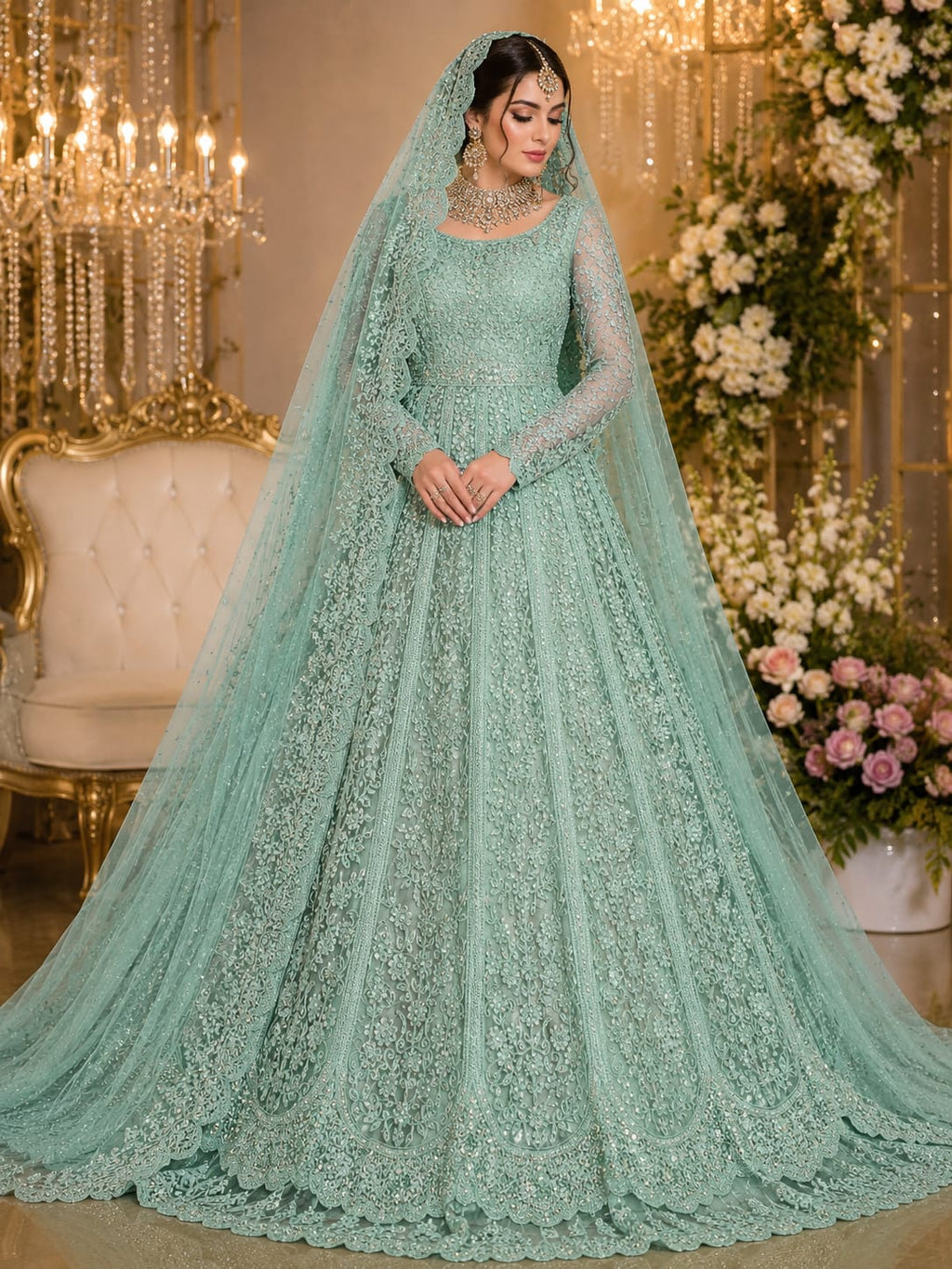 Beautiful Double Step bridal Maxi