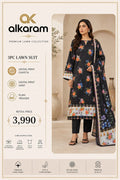 Alkaram Premium Floral Digital Print 3 Piece Lawn Suit