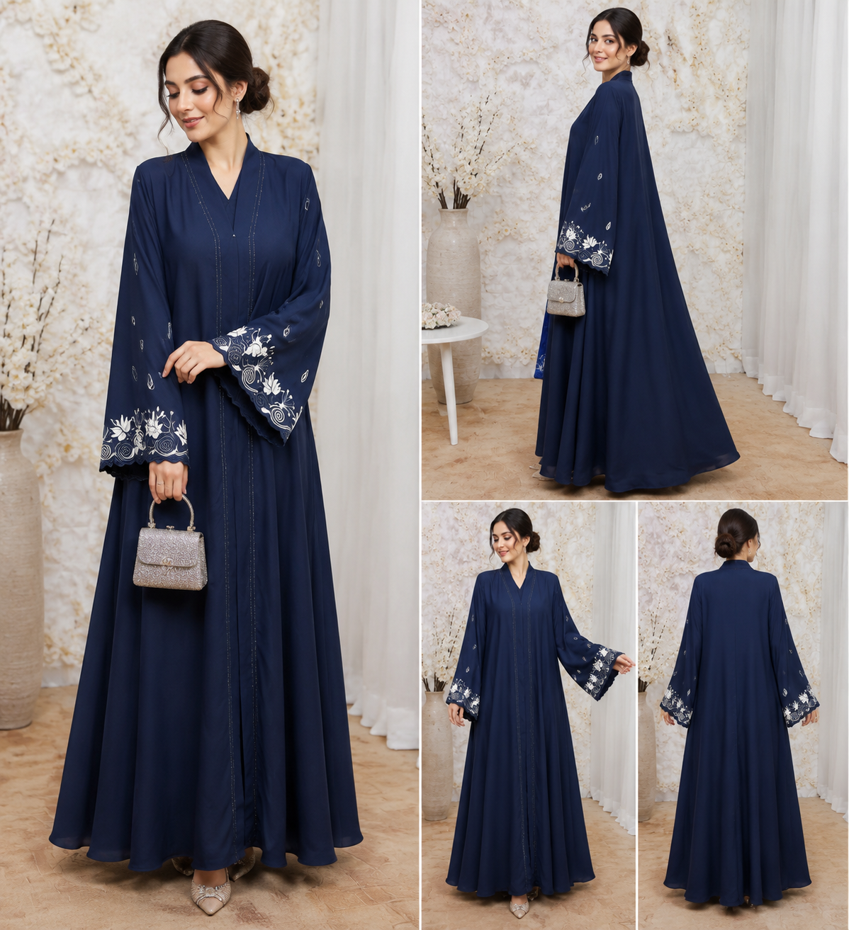 Premium Embroidered Flared Abaya for Women