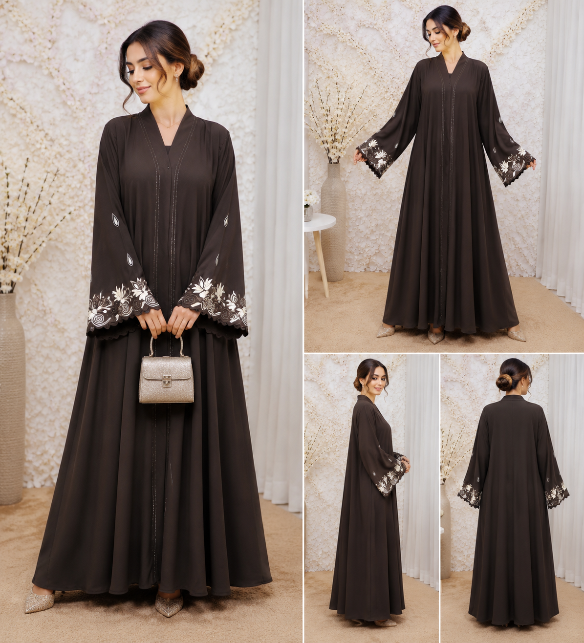 Premium Embroidered Flared Abaya for Women