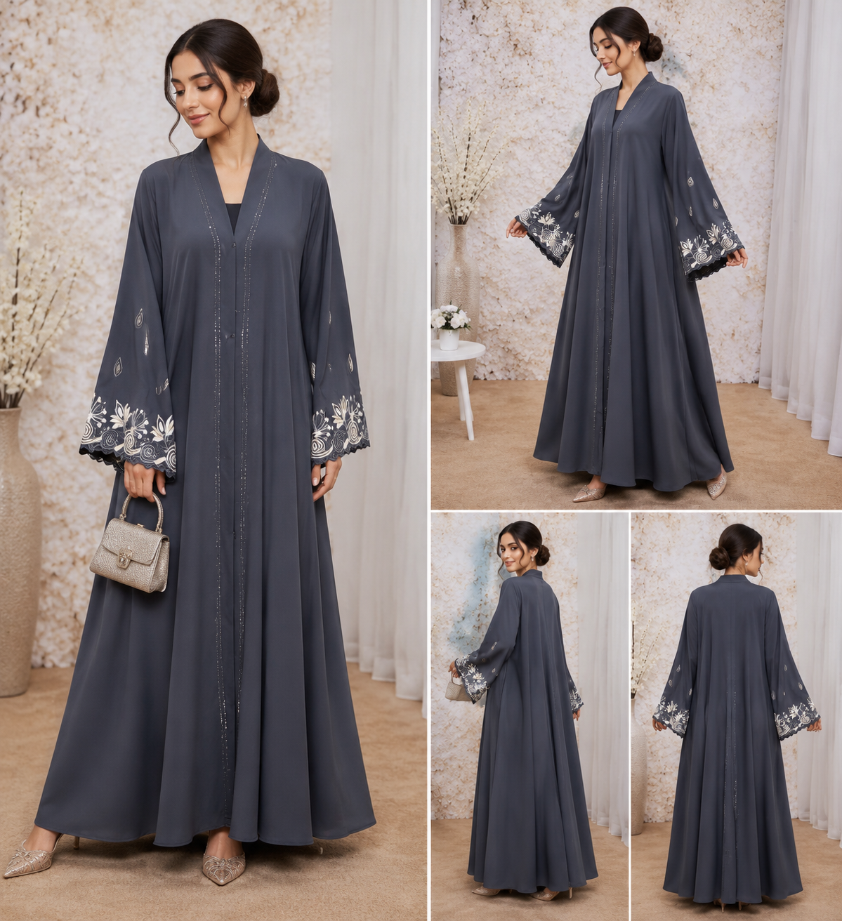 Premium Embroidered Flared Abaya for Women