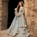 Elegant Embroidered Bridal Maxi with Net Dupatta | Luxury Wedding Wear ✨💙